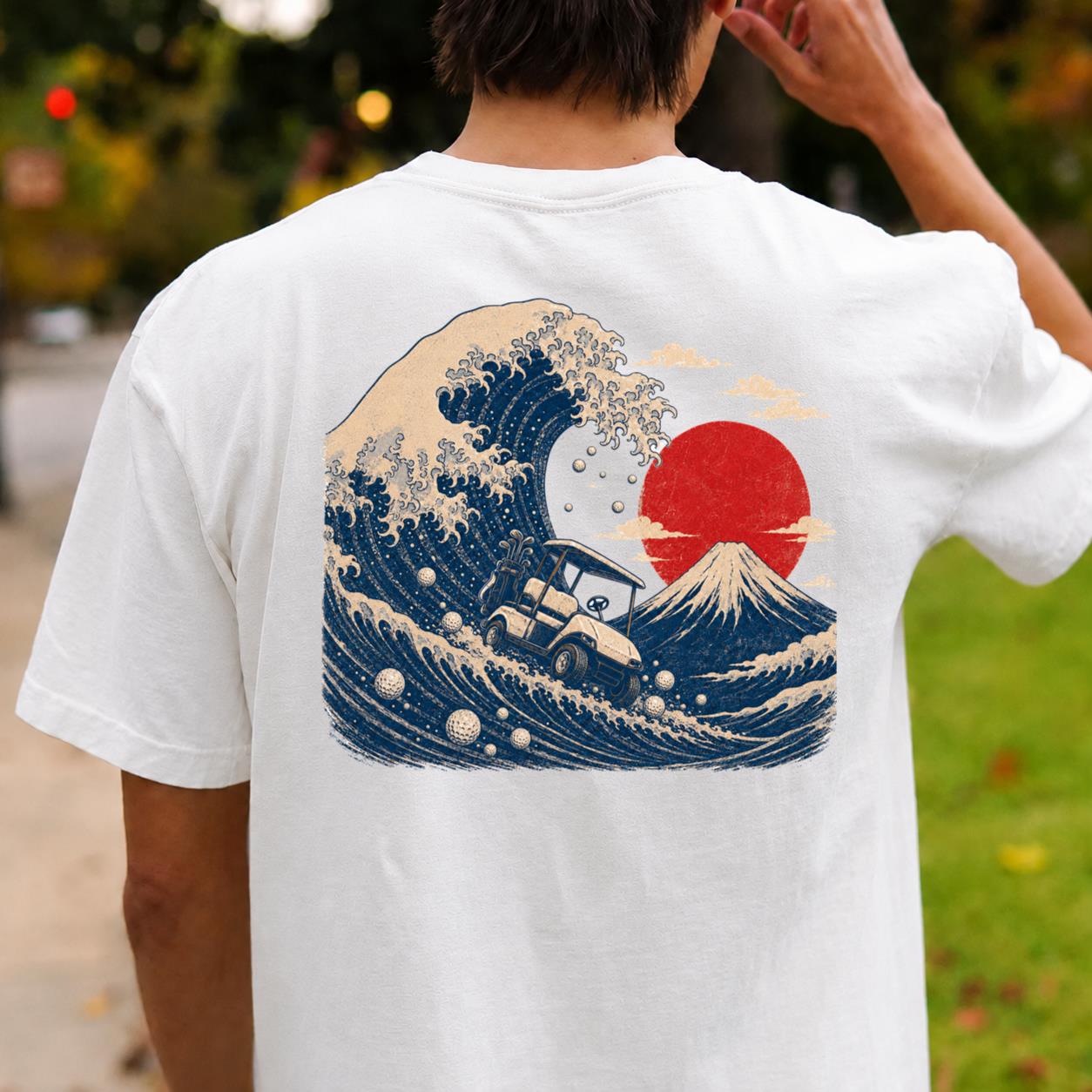 Great Wave Off Kanagawa Golf Cart Tee