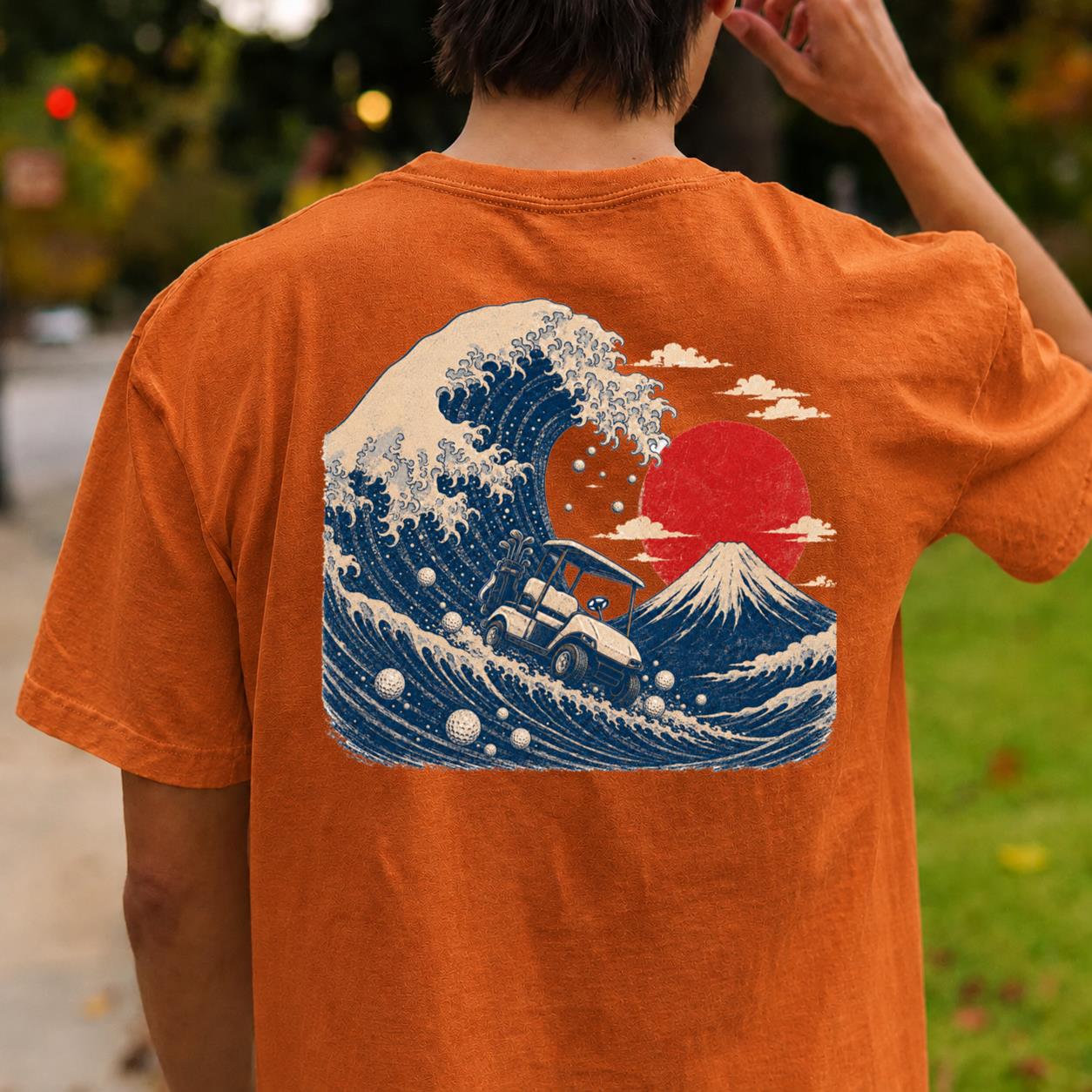 Great Wave Off Kanagawa Golf Cart Tee
