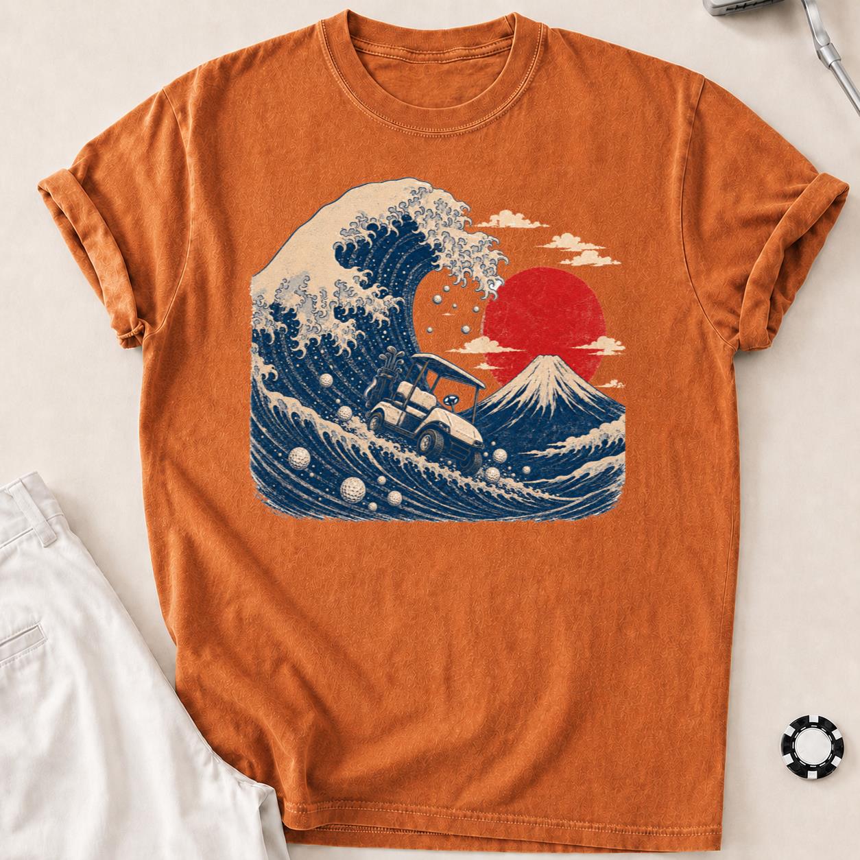 Great Wave Off Kanagawa Golf Cart Tee