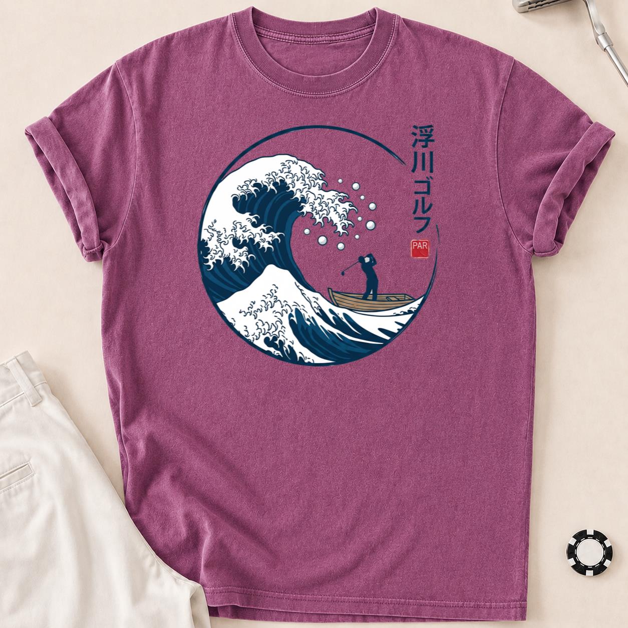 Great Wave Off Kanagawa Golf Par Golf Tee