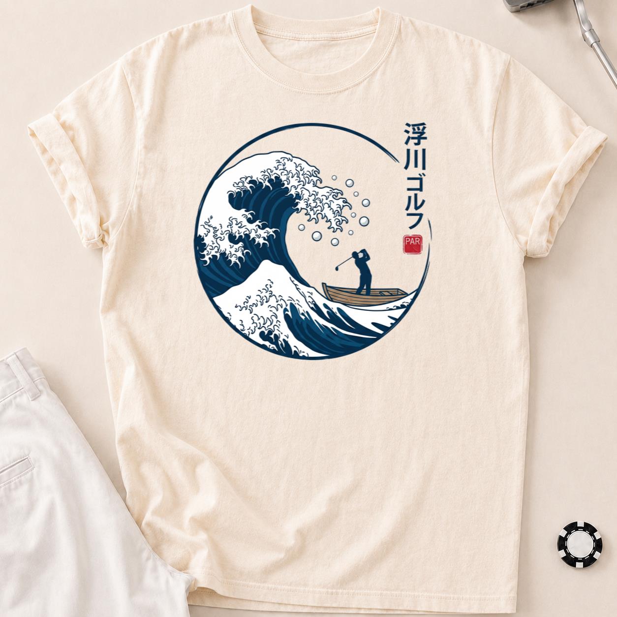 Great Wave Off Kanagawa Golf Par Golf Tee
