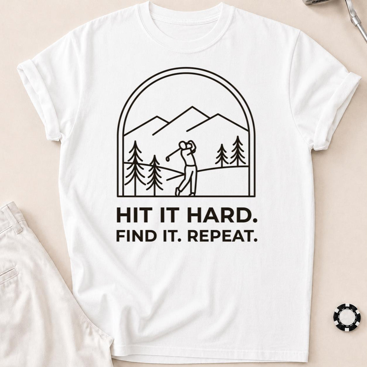 Hit It Hard Find It Repeat Tee