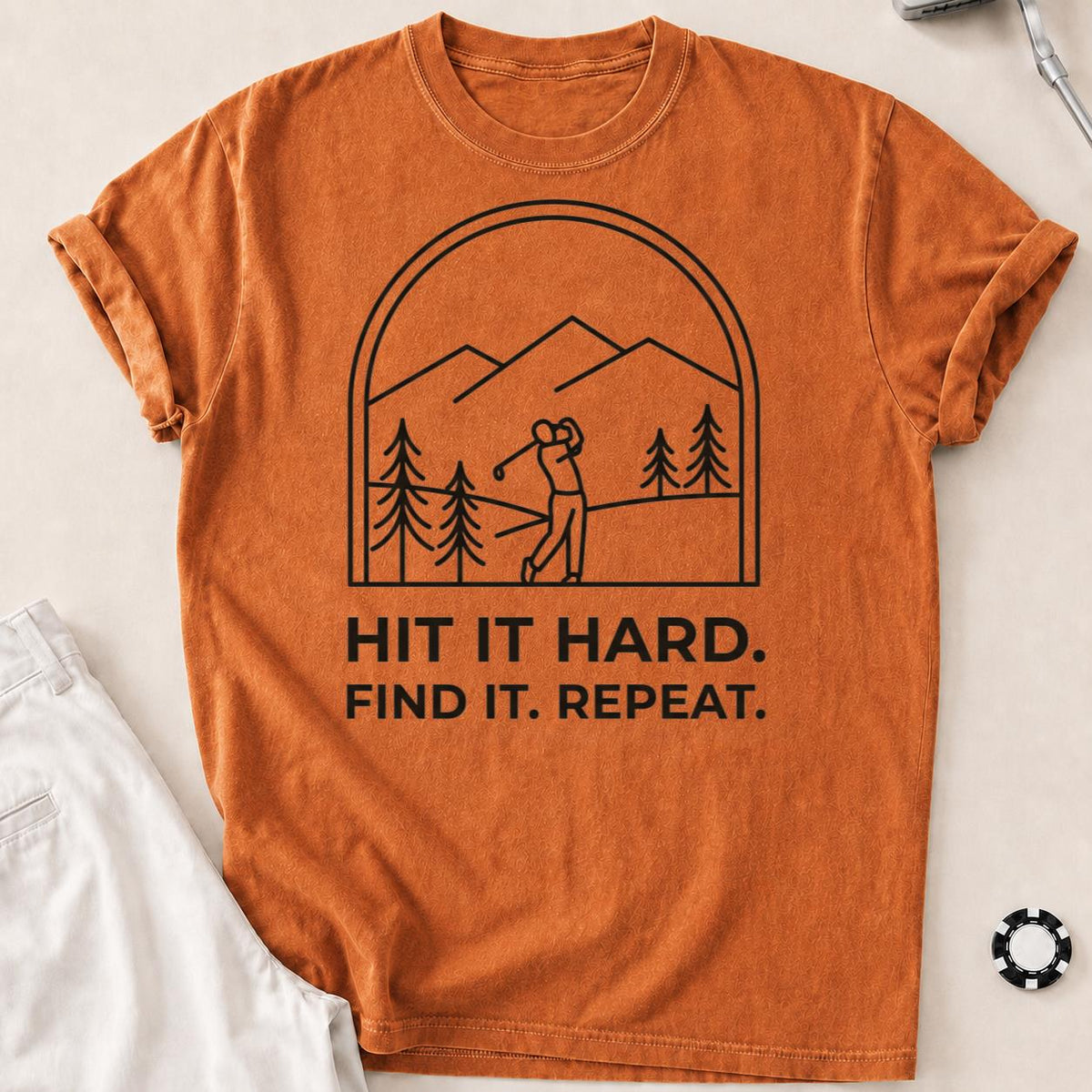 Hit It Hard Find It Repeat Tee