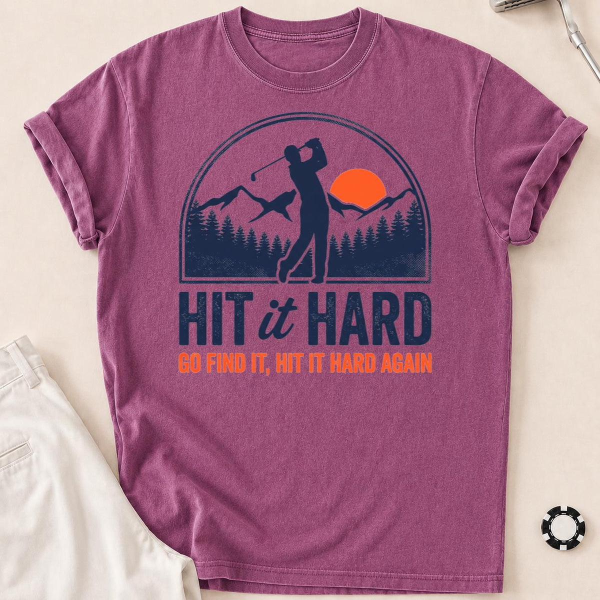 Hit It Hard Golf Mountain Tee
