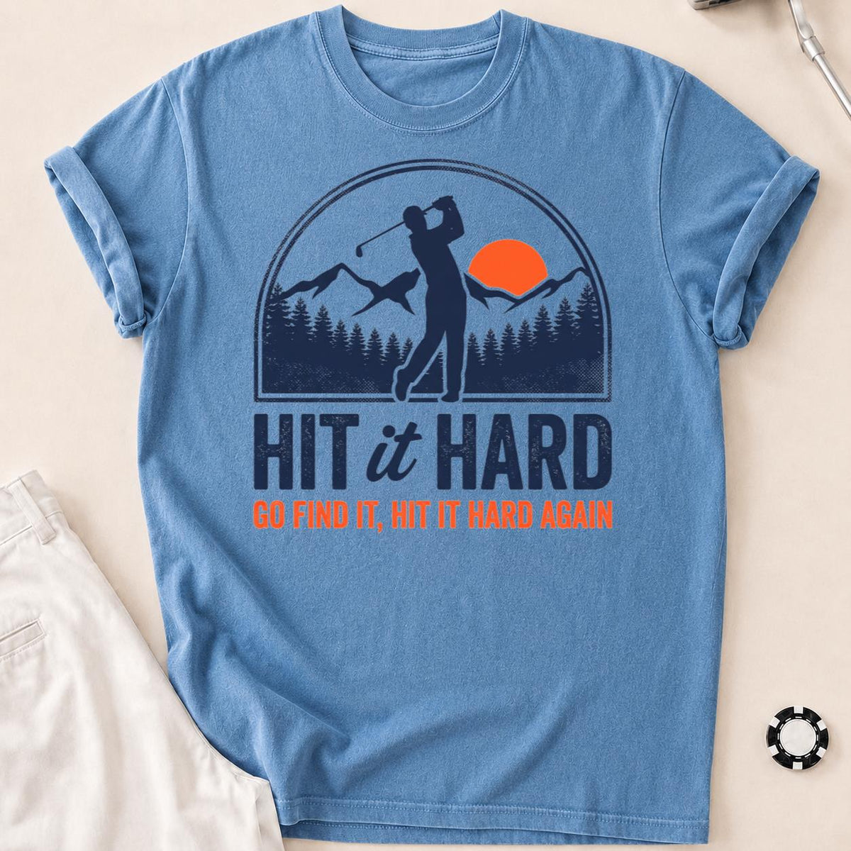 Hit It Hard Golf Mountain Tee