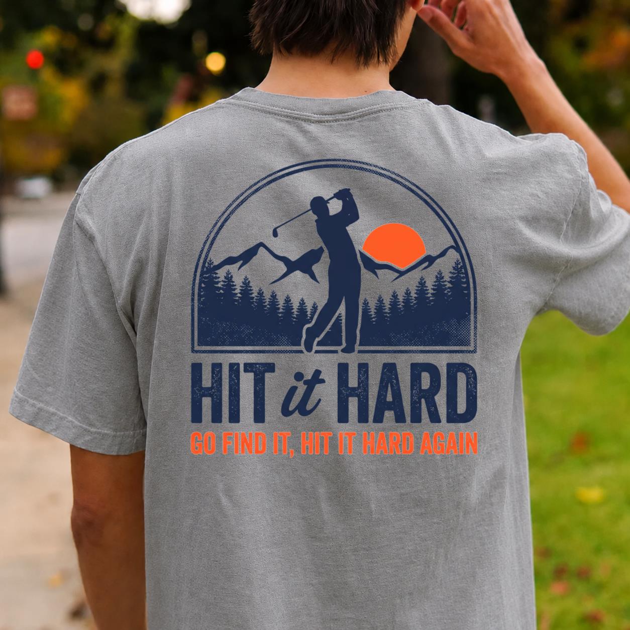 Hit It Hard Golf Mountain Tee