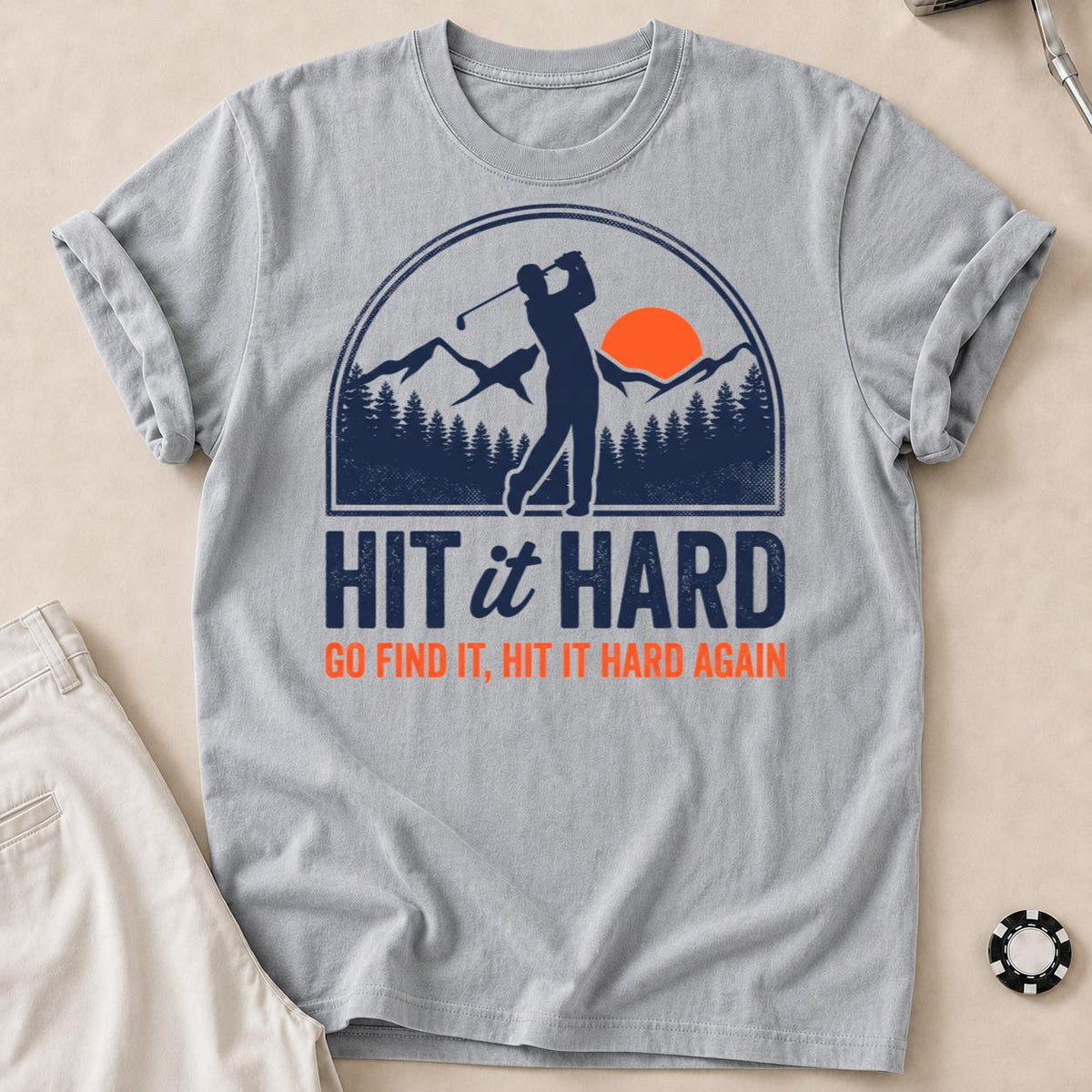 Hit It Hard Golf Mountain Tee