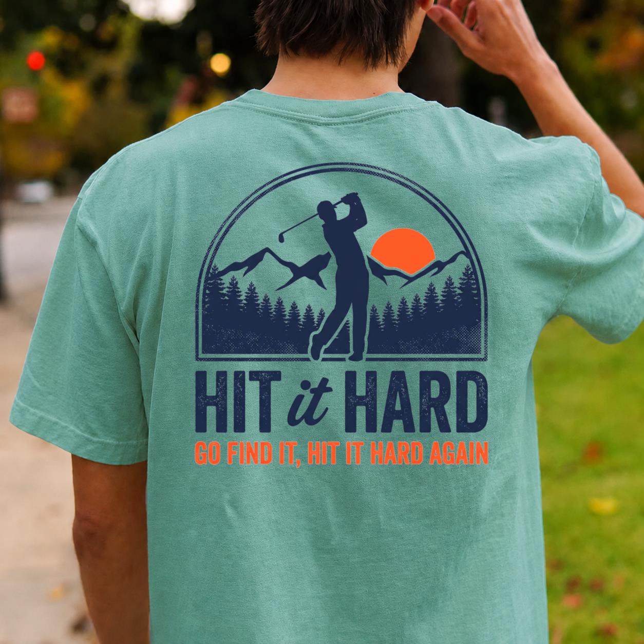 Hit It Hard Golf Mountain Tee