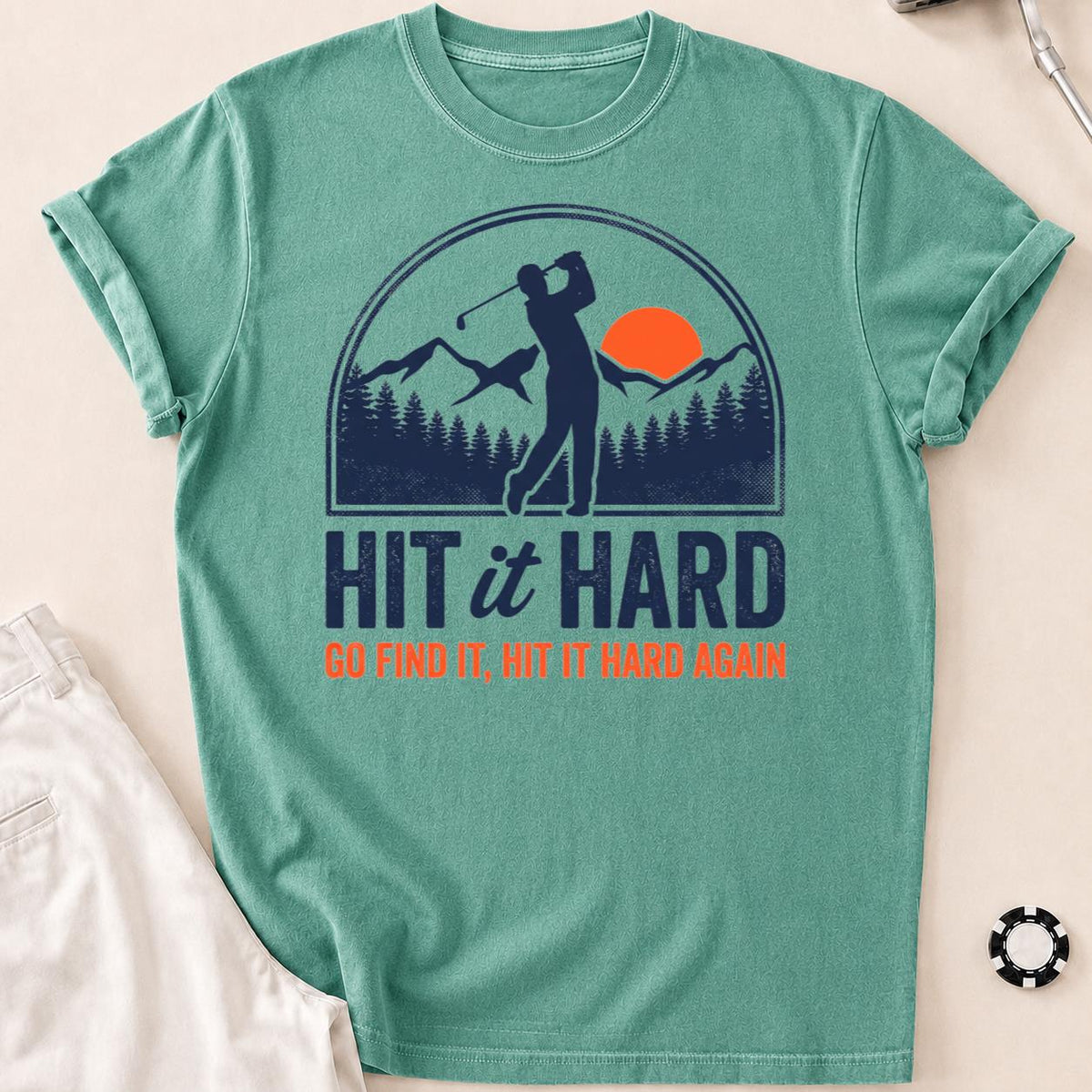 Hit It Hard Golf Mountain Tee
