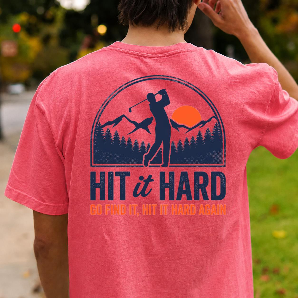 Hit It Hard Golf Mountain Tee