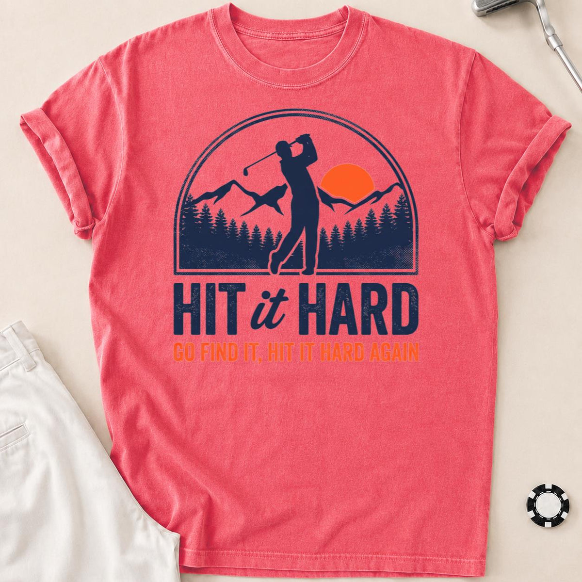 Hit It Hard Golf Mountain Tee
