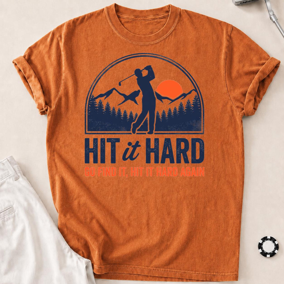 Hit It Hard Golf Mountain Tee