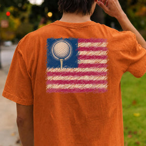 I Love Golf USA American Flag Tee