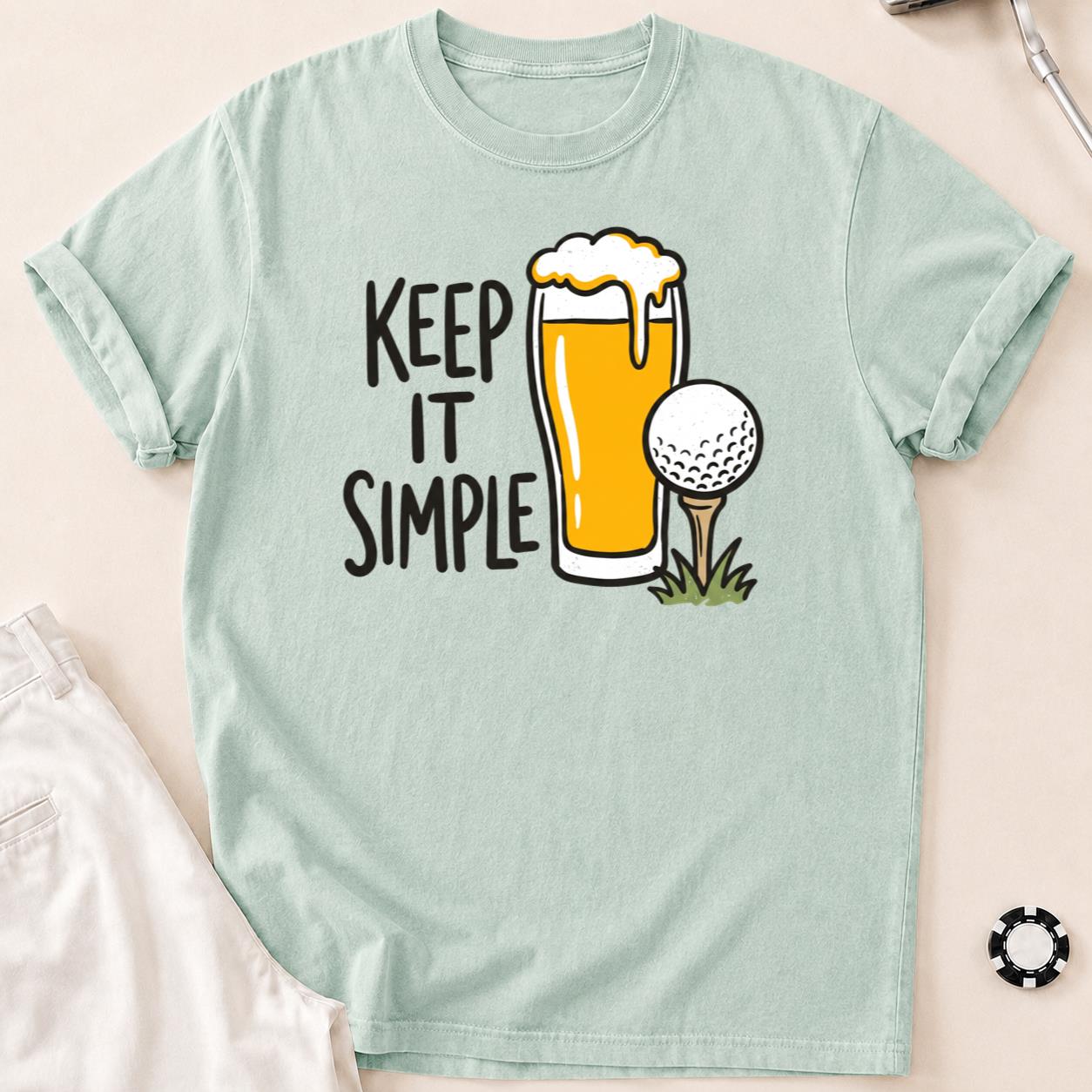 Keep It Simple Golf Beer Tee