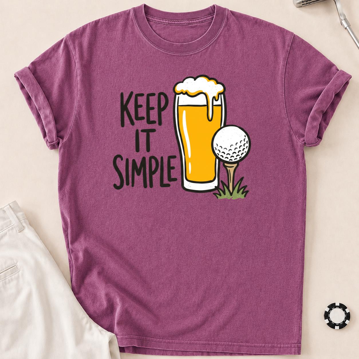 Keep It Simple Golf Beer Tee