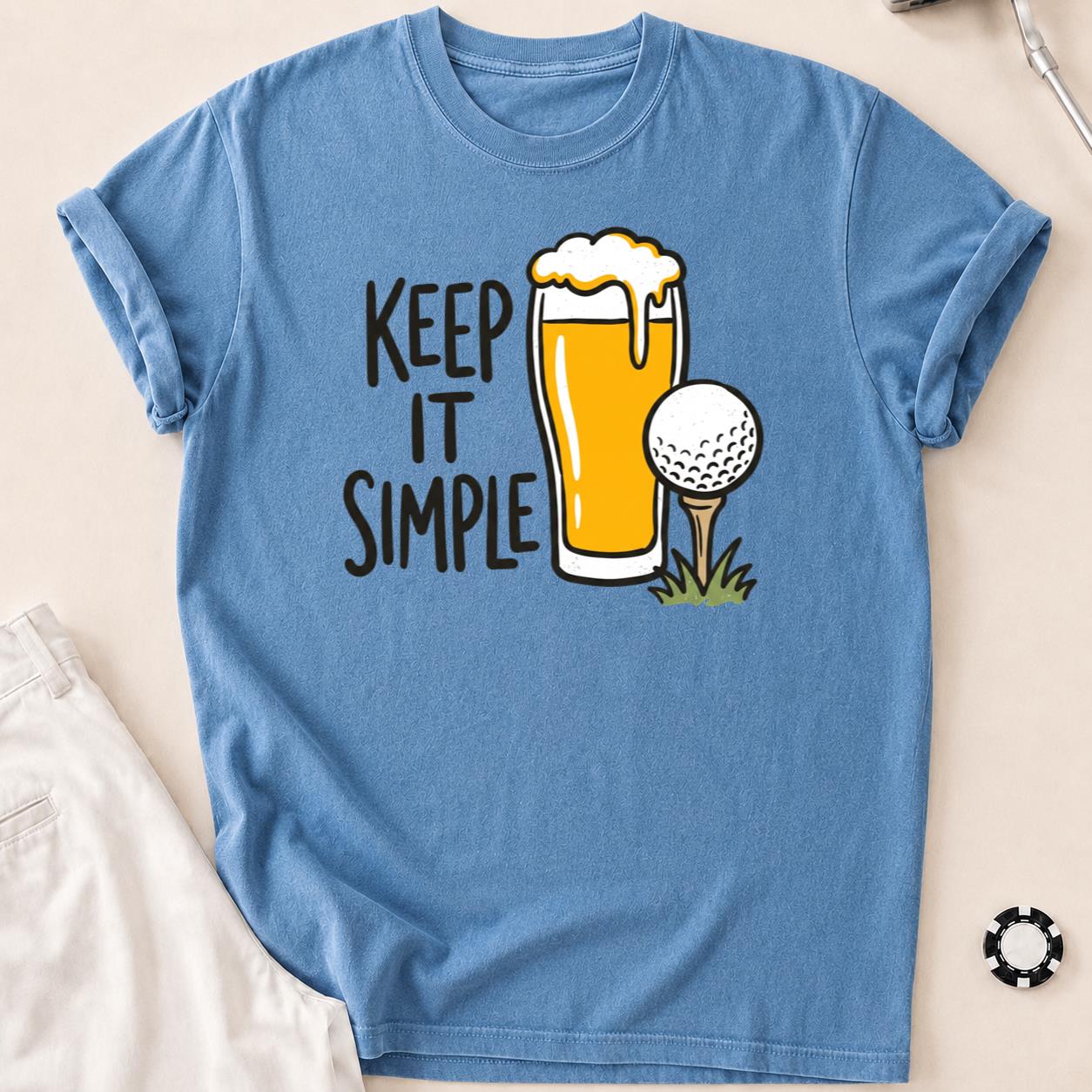 Keep It Simple Golf Beer Tee