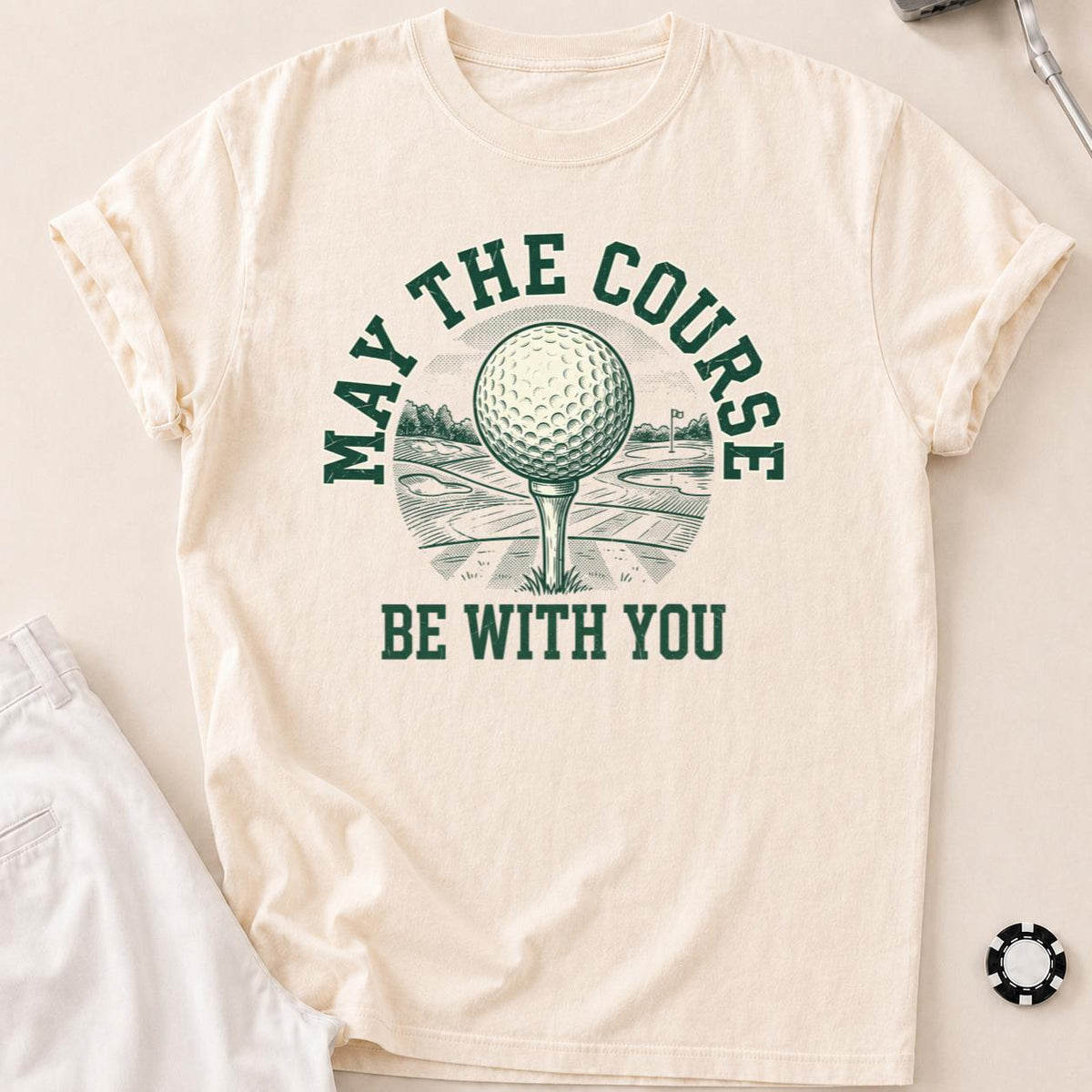 May The Course Be With You Retro Tee