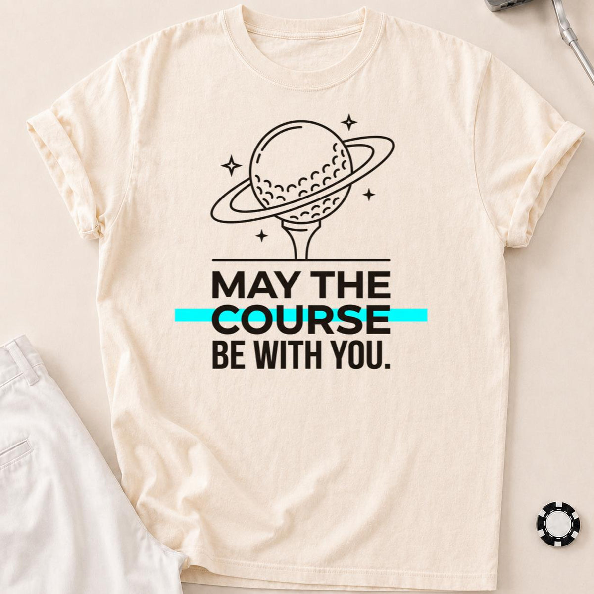May The Course Be With You Space Tee