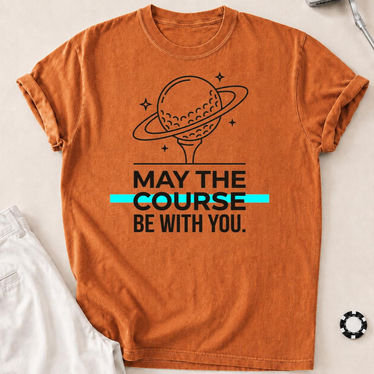 May The Course Be With You Space Tee