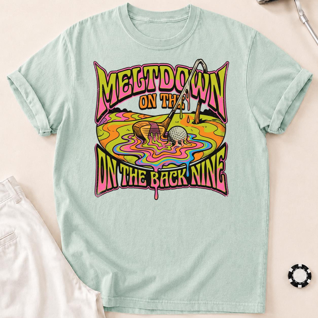 Meltdown On The Back Nine Golf Tee