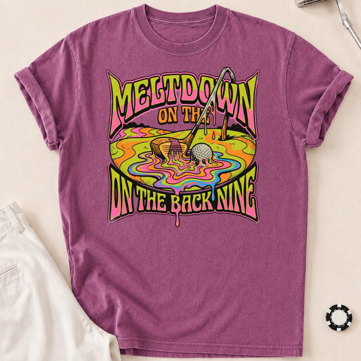 Meltdown On The Back Nine Golf Tee