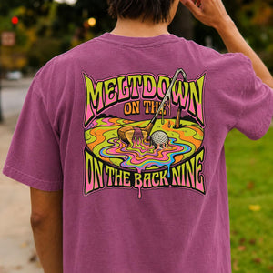 Meltdown On The Back Nine Golf Tee