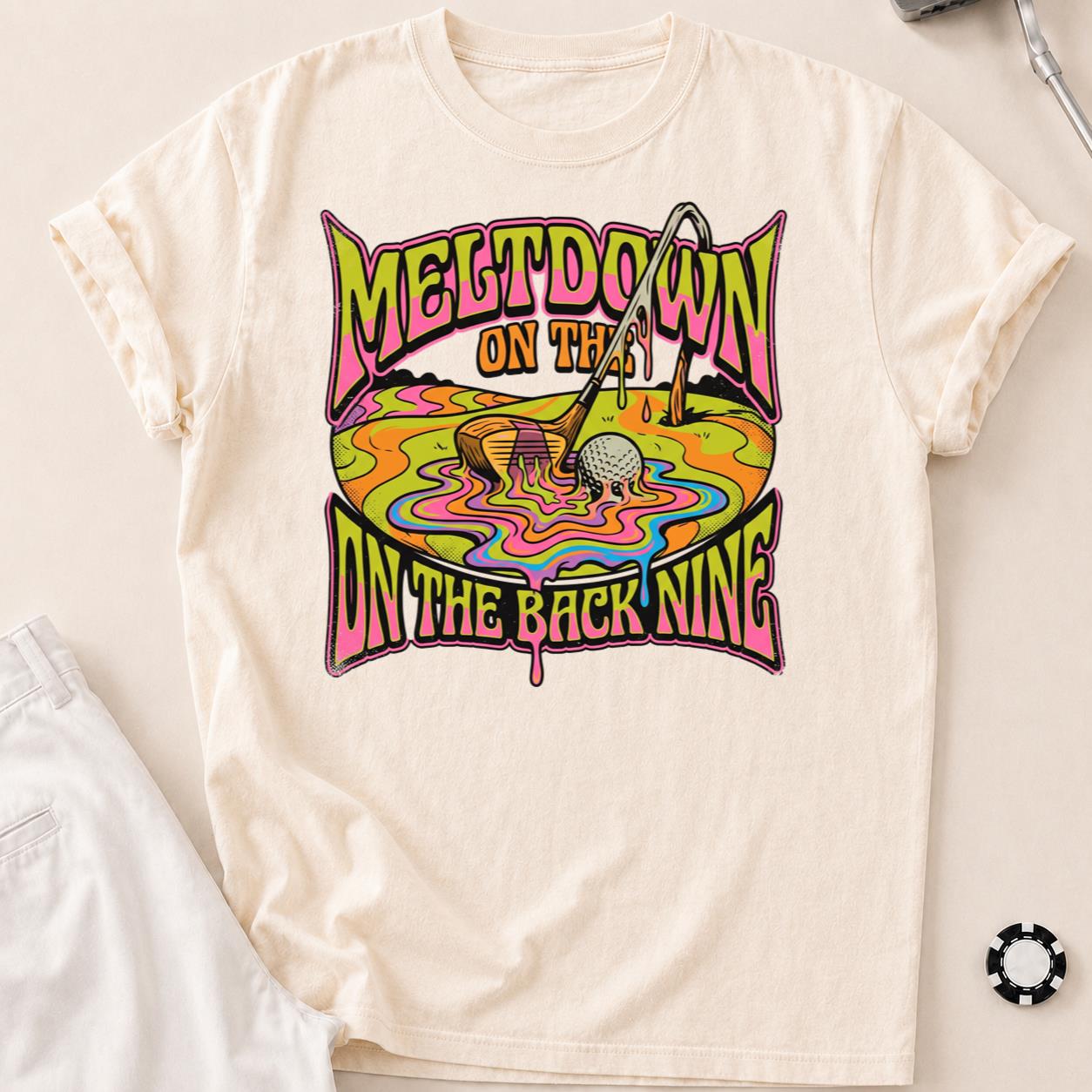 Meltdown On The Back Nine Golf Tee
