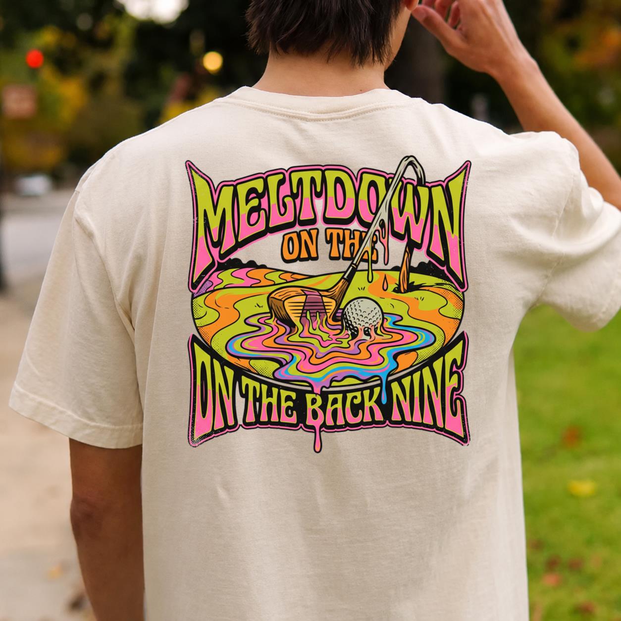 Meltdown On The Back Nine Golf Tee