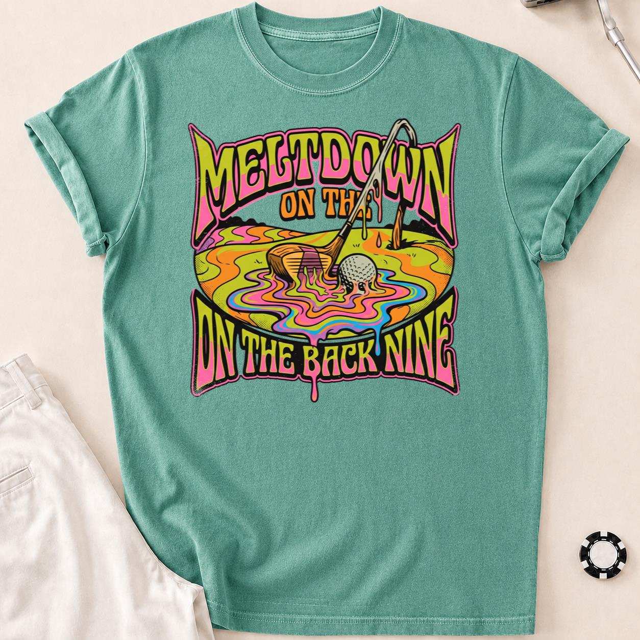 Meltdown On The Back Nine Golf Tee