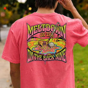 Meltdown On The Back Nine Golf Tee