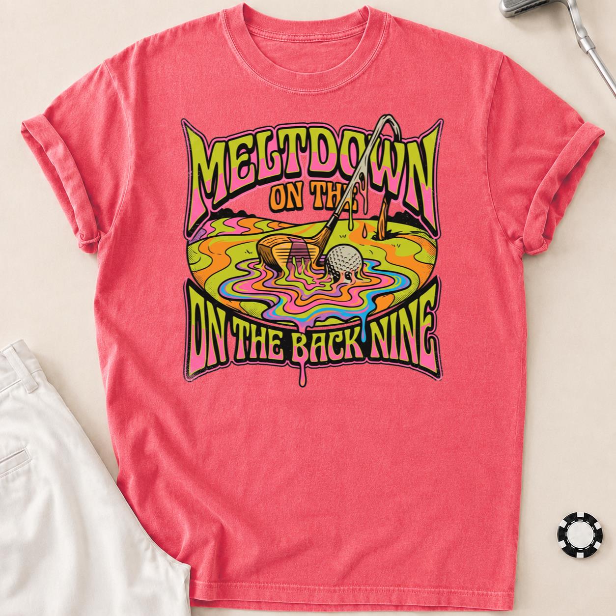 Meltdown On The Back Nine Golf Tee