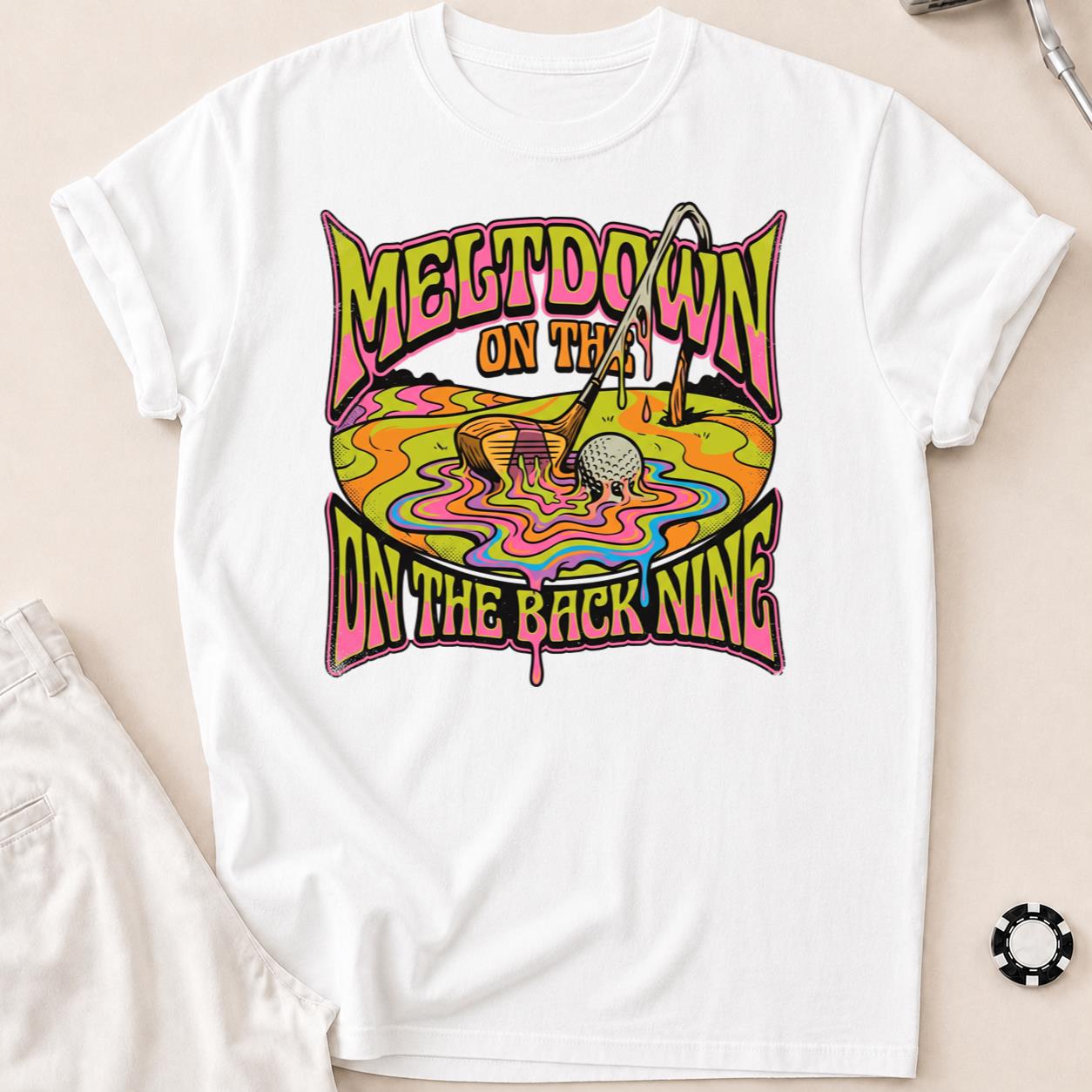Meltdown On The Back Nine Golf Tee