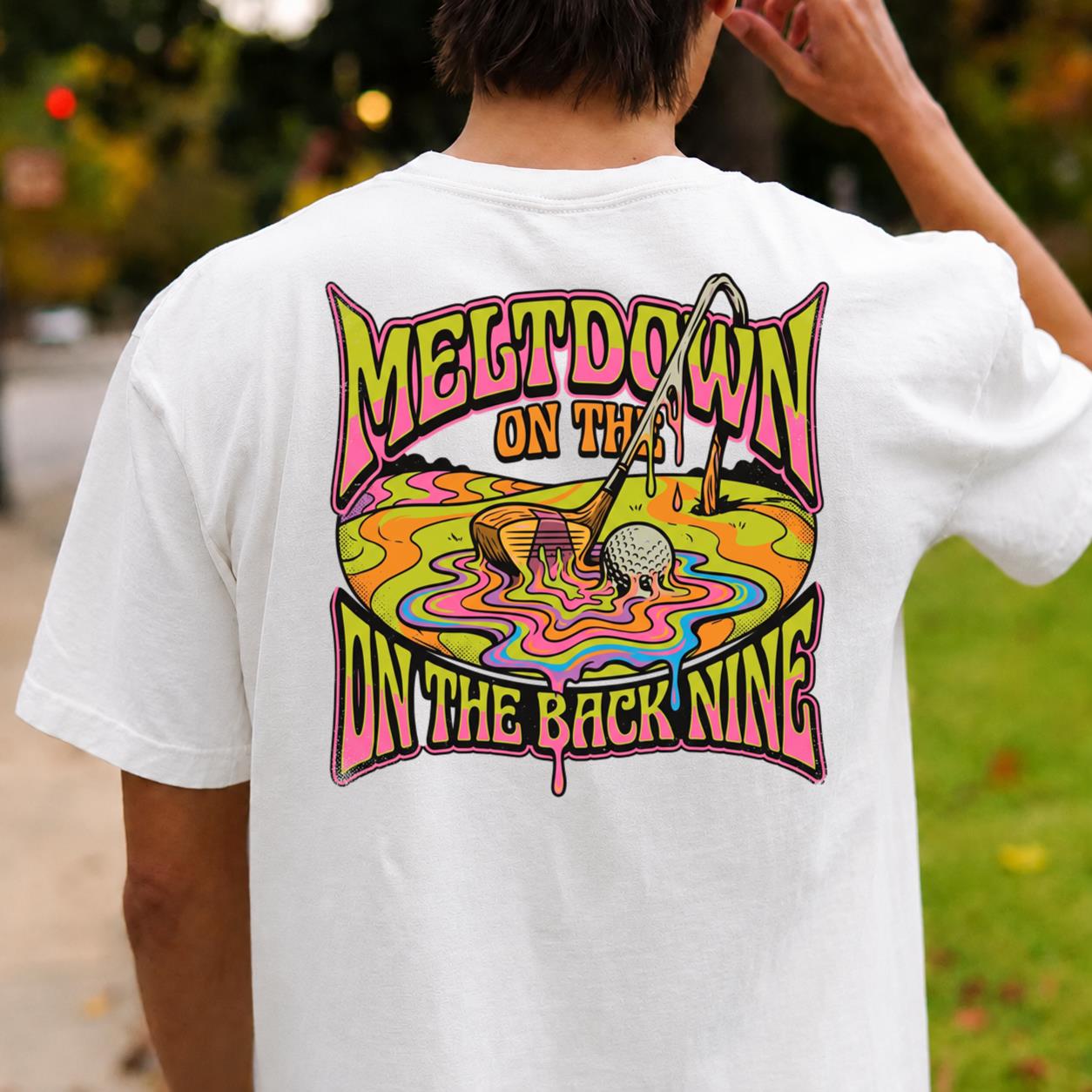 Meltdown On The Back Nine Golf Tee