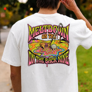 Meltdown On The Back Nine Golf Tee