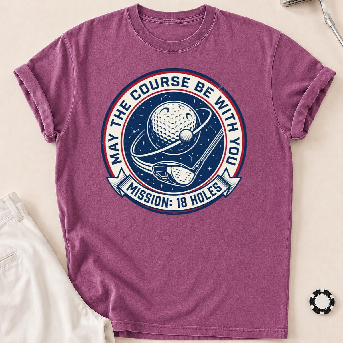 Mission 18 Holes Golf Badge Tee
