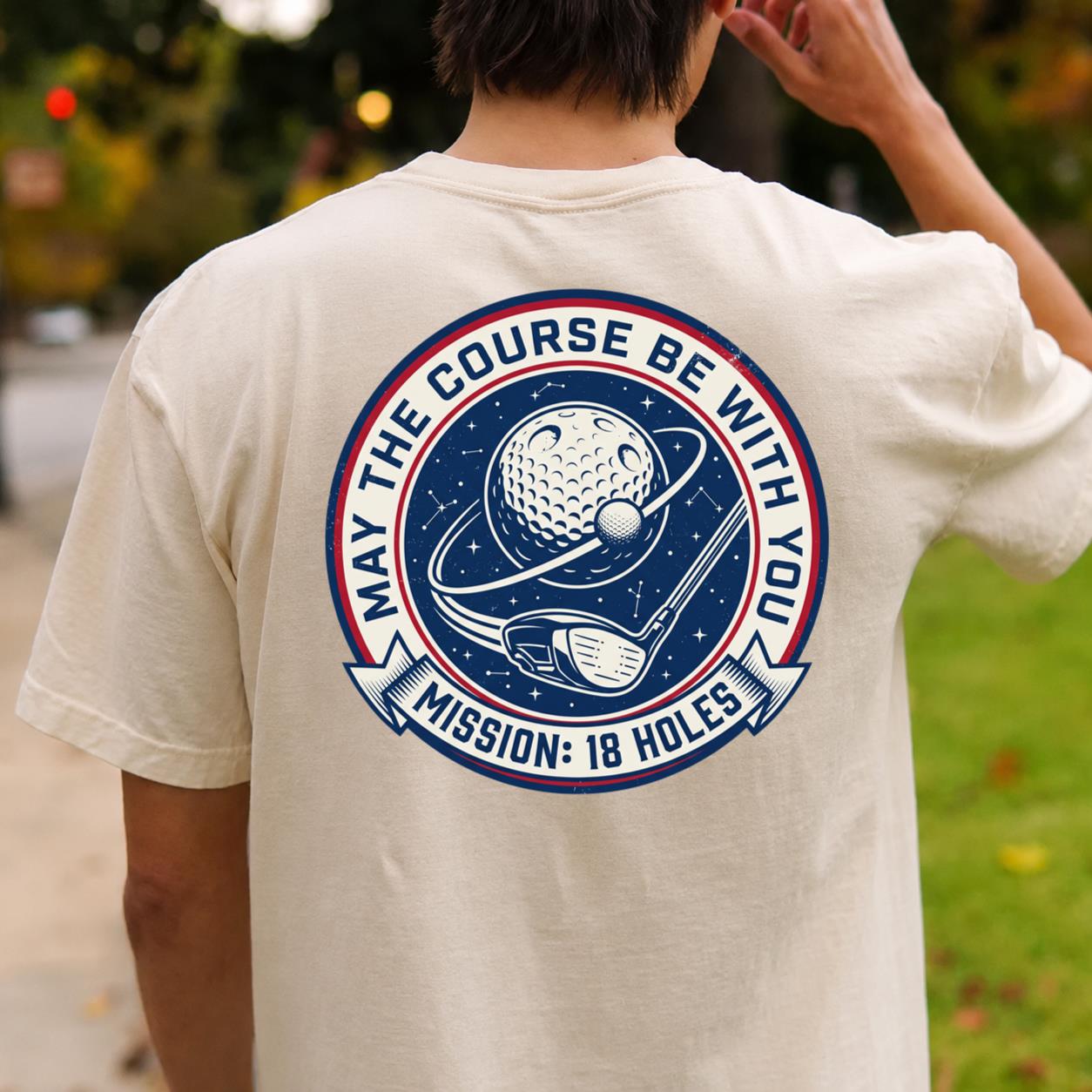 Mission 18 Holes Golf Badge Tee