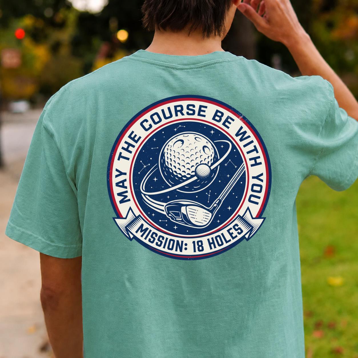 Mission 18 Holes Golf Badge Tee