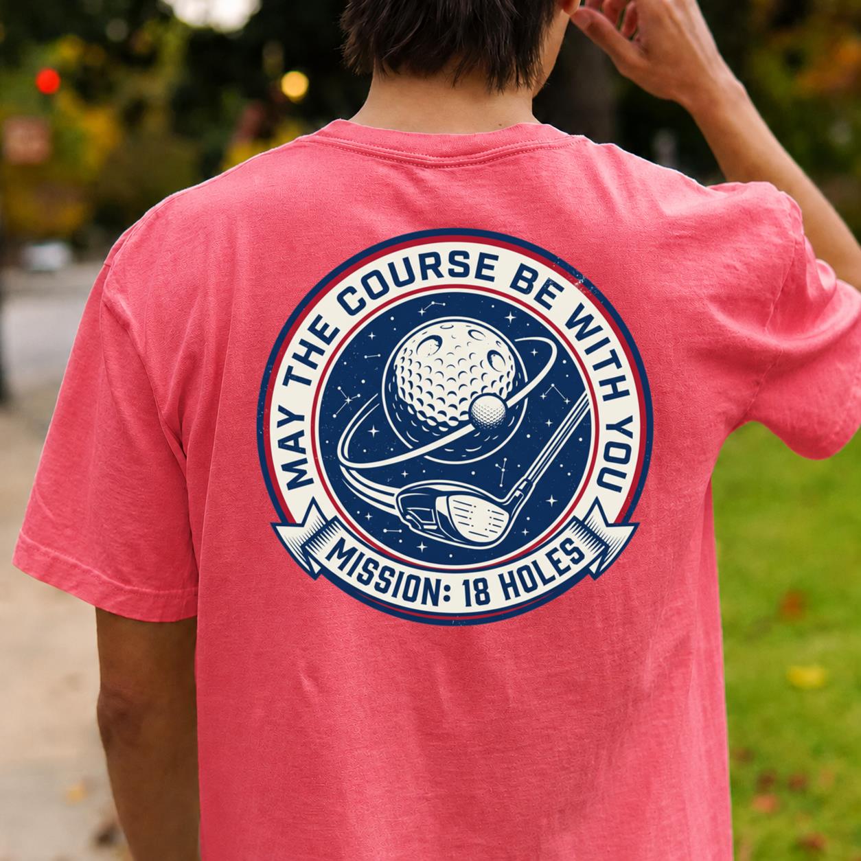 Mission 18 Holes Golf Badge Tee