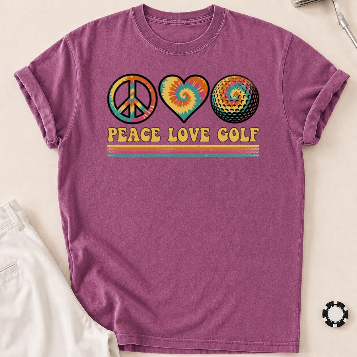 Peace Love Golf Tie Dye