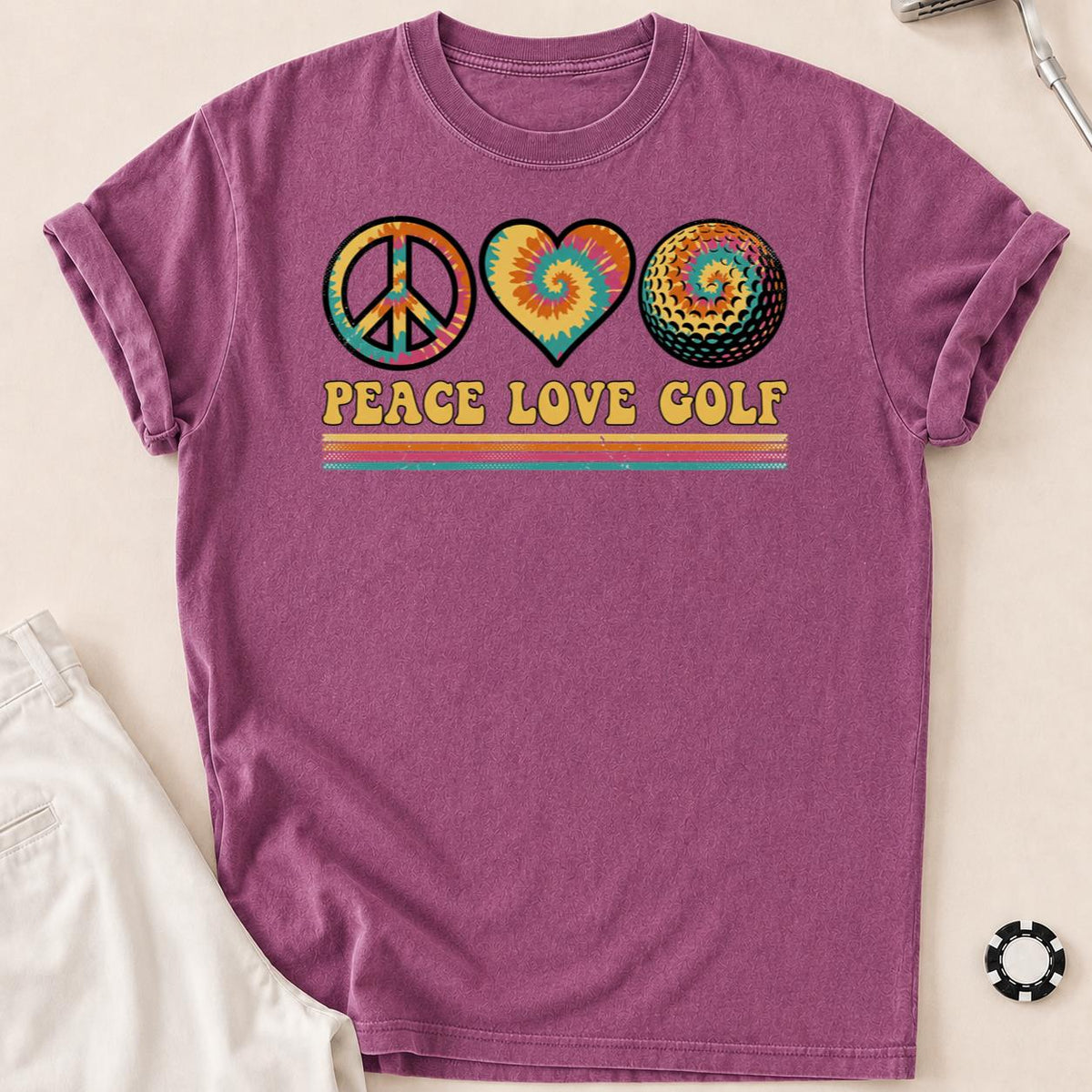 Peace Love Golf Tie Dye