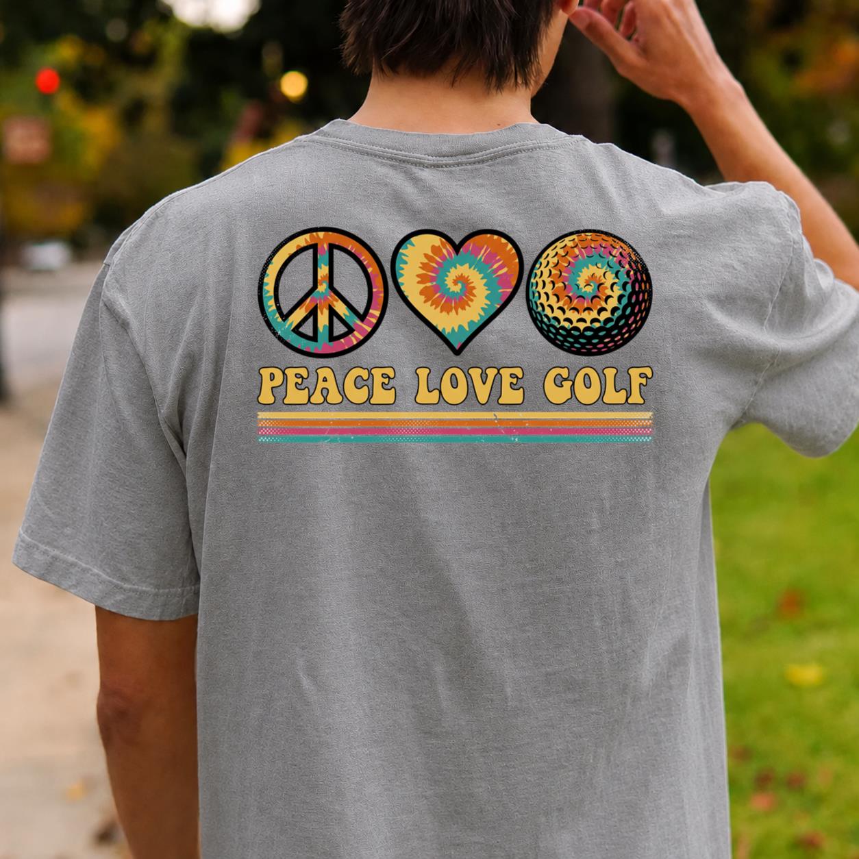 Peace Love Golf Tie Dye