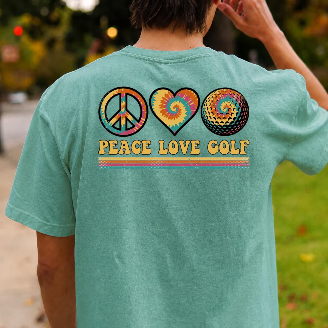 Peace Love Golf Tie Dye