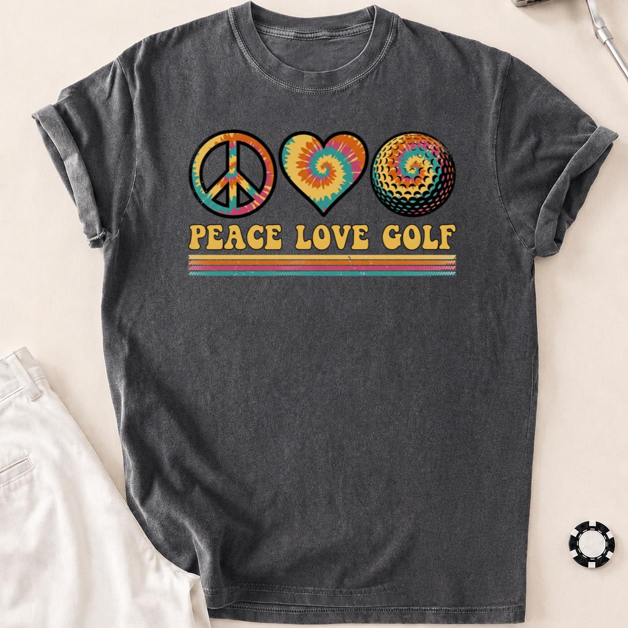 Peace Love Golf Tie Dye