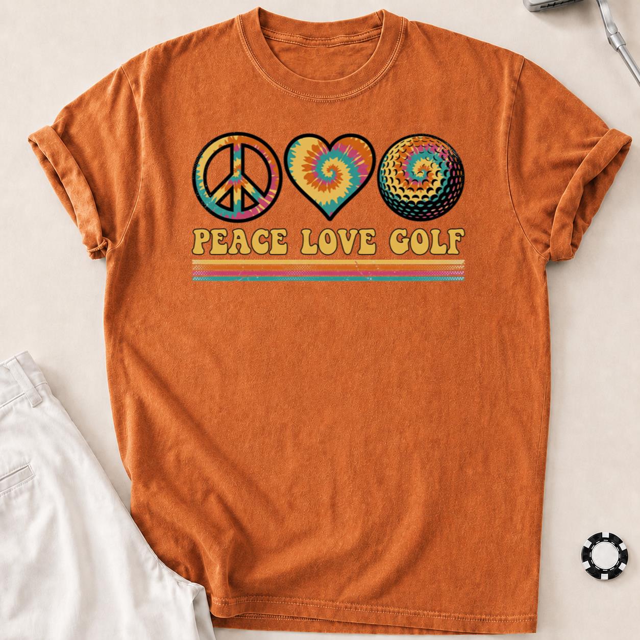 Peace Love Golf Tie Dye