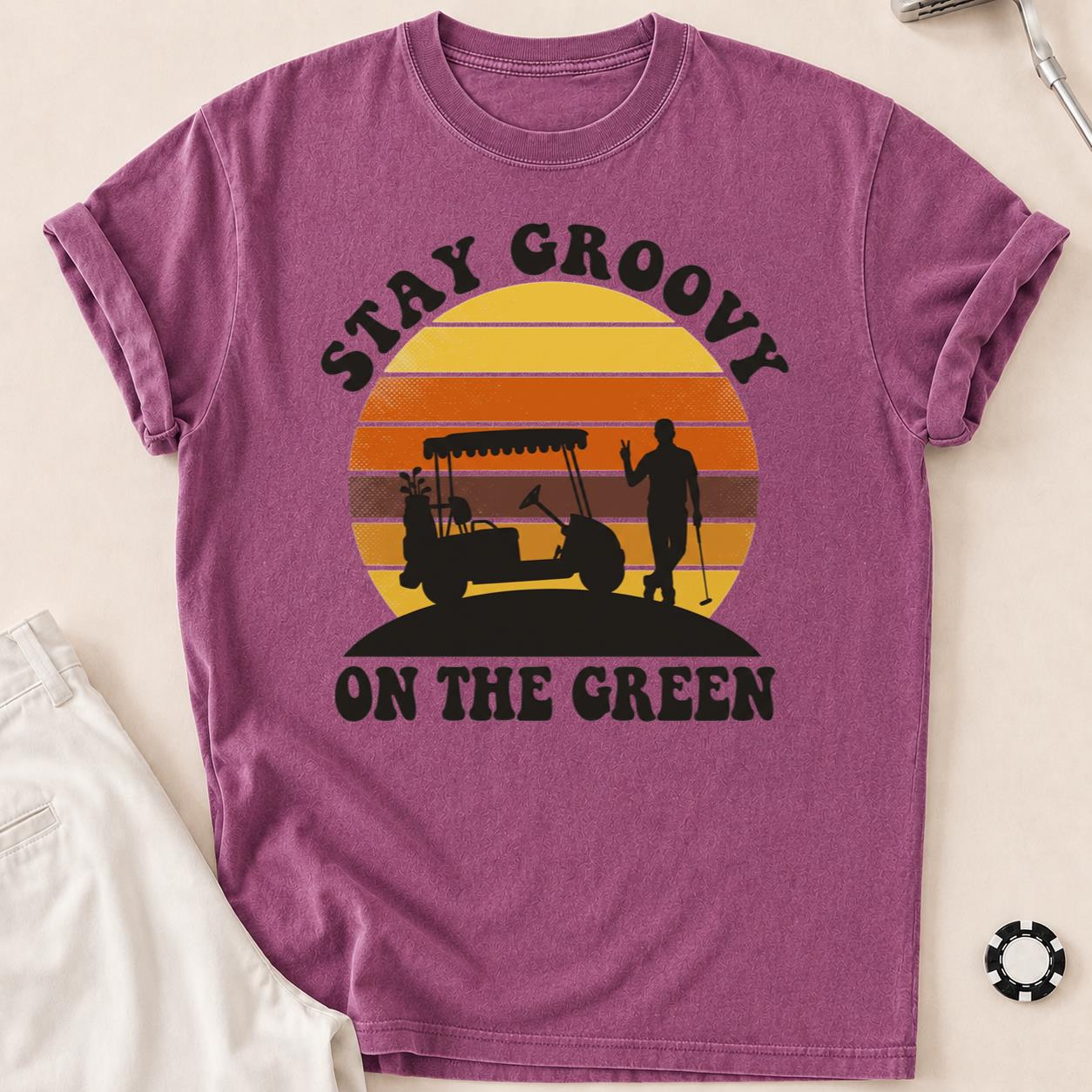 Stay Groovy On The Green Golf Tee