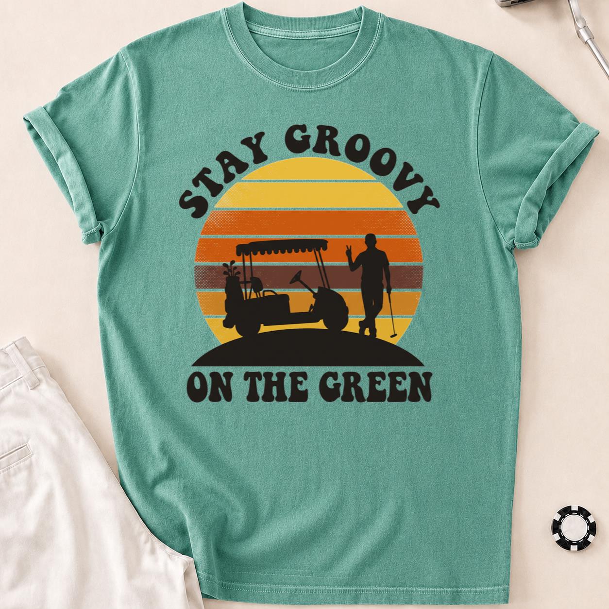 Stay Groovy On The Green Golf Tee