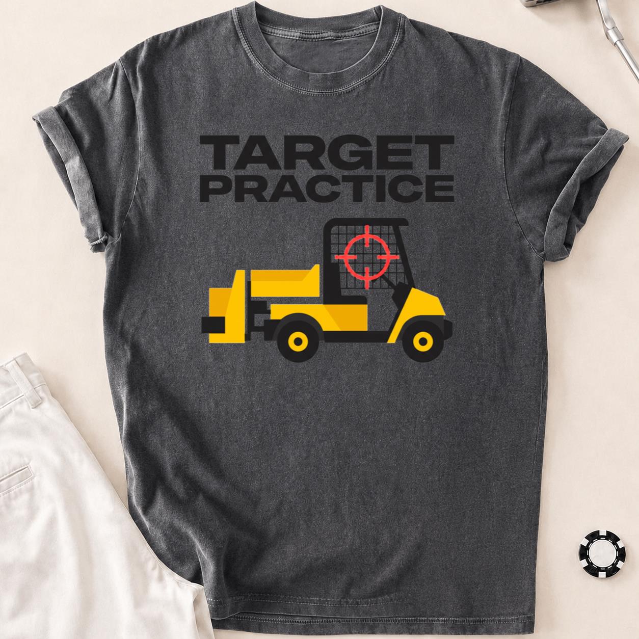 Target Practice Forklift Crosshair Golf Tee
