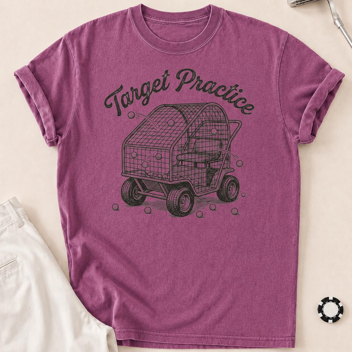 Target Practice Golf Cart Ball Cage Golf Tee