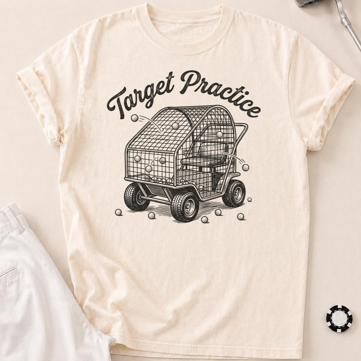 Target Practice Golf Cart Ball Cage Golf Tee
