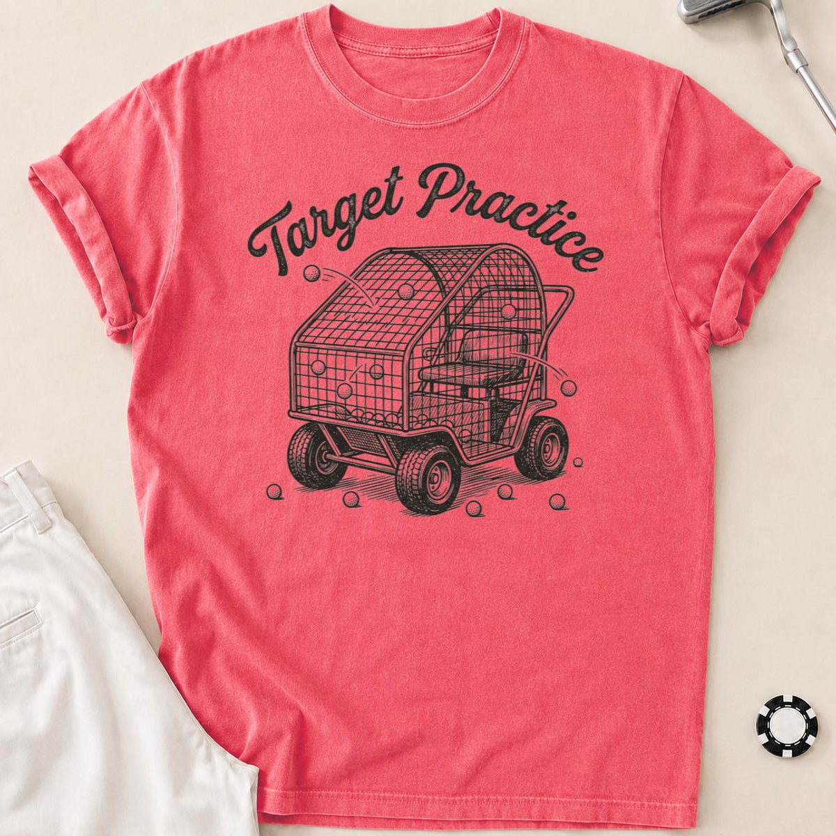 Target Practice Golf Cart Ball Cage Golf Tee